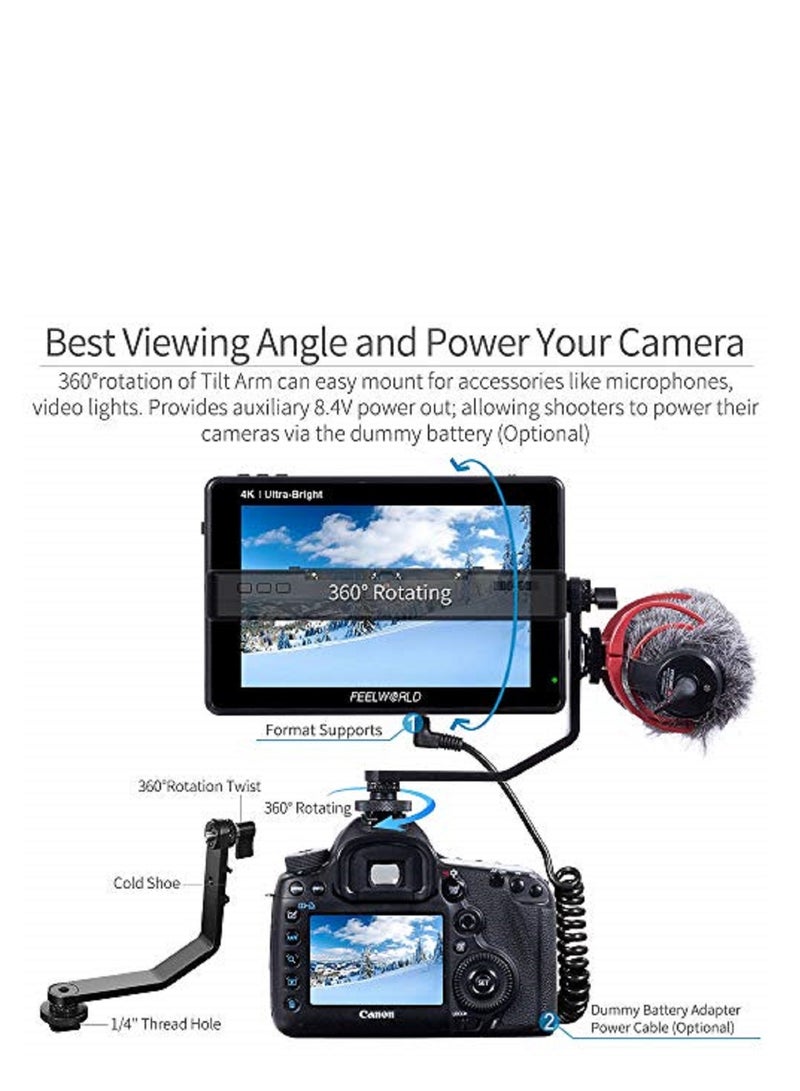 فيل وورلد FEELWORLD LUT7 سويتشر فيديو مقاس 7 بوصة مع شاشة لمسية فائقة السطوع 4K 1920x1200 - Image 2