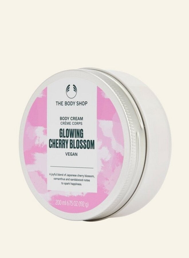 THE BODY SHOP Glowing Cherry Blossom Body Cream – Floral & Fruity Scented Body Moisturiser with Shea Butter | Softens & Smoothes Skin, Non-Sticky, Non-Greasy | Suitable for All Skin Types, 200ml - Image 1