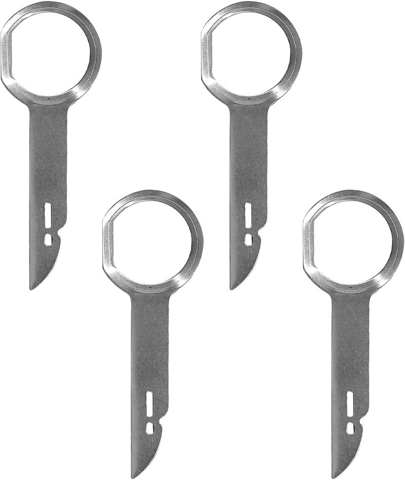 DreamAug Professional Radio Removal Keys 4PC Stainless Steel Extraction Tool Set for VW Audi Mercedes BMW Ford Vehicles - Image 3