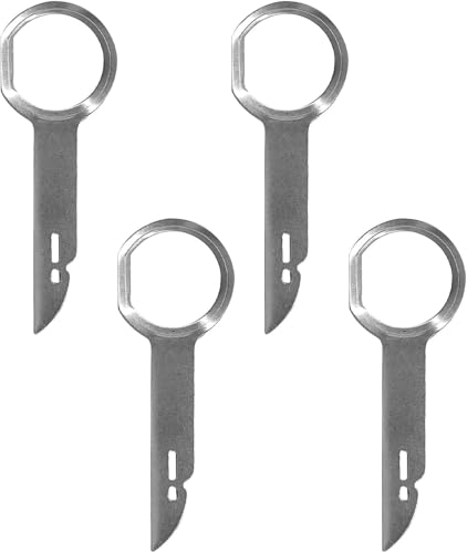 DreamAug Professional Radio Removal Keys 4PC Stainless Steel Extraction Tool Set for VW Audi Mercedes BMW Ford Vehicles - Image 1