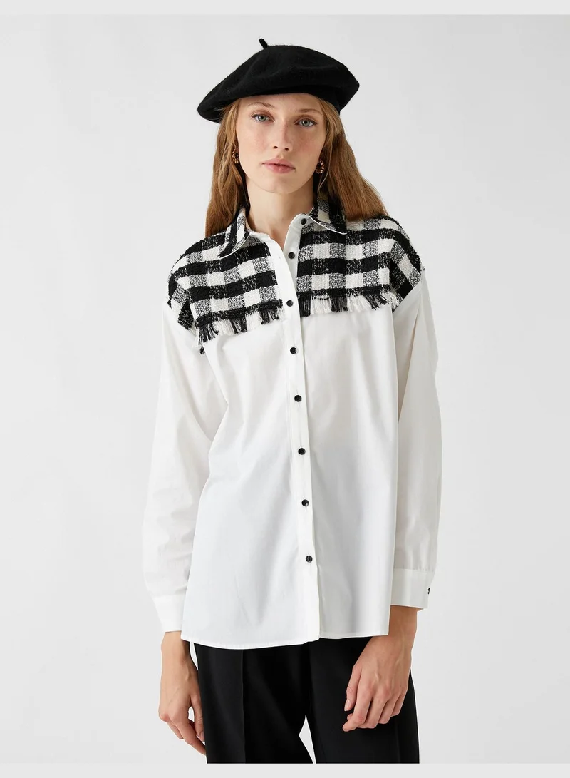 KOTON Checked Detail Shirt