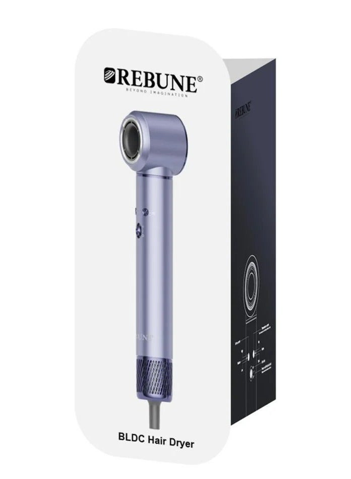 REBUNE Final Ionic Hair Dryer with High-Speed BLDC Motor, 5-in-1, 1300W purple - Image 4