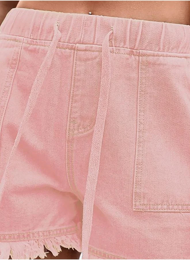 يونيكي Pink Solid Denim Shorts