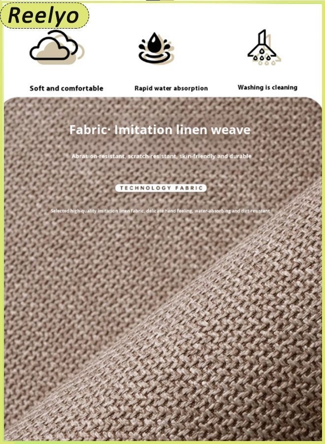Reelyo Bathroom Rug Quick Dry Mats, Linen Woven Surface Absorbent Bathroom Rugs, Non Slip Diatomaceous Earth Shower Mat with Rubber Backing Machine Washable Shower Floor Rugs, Bath mat Runner, Bathroom Home Decor Accessories（Brown 40*60cm） - Image 3