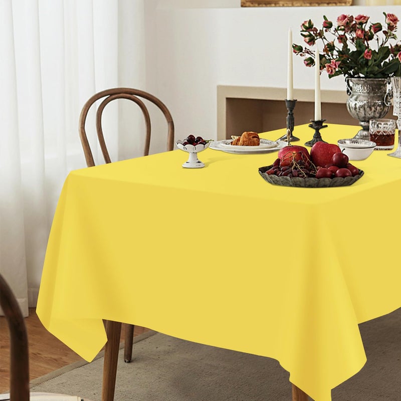 YSYJ 3 Pack Yellow Plastic Tablecloth Disposable Rectangular Table Cloth 54 x 108 Inch Table Cover for Parties - Image 5