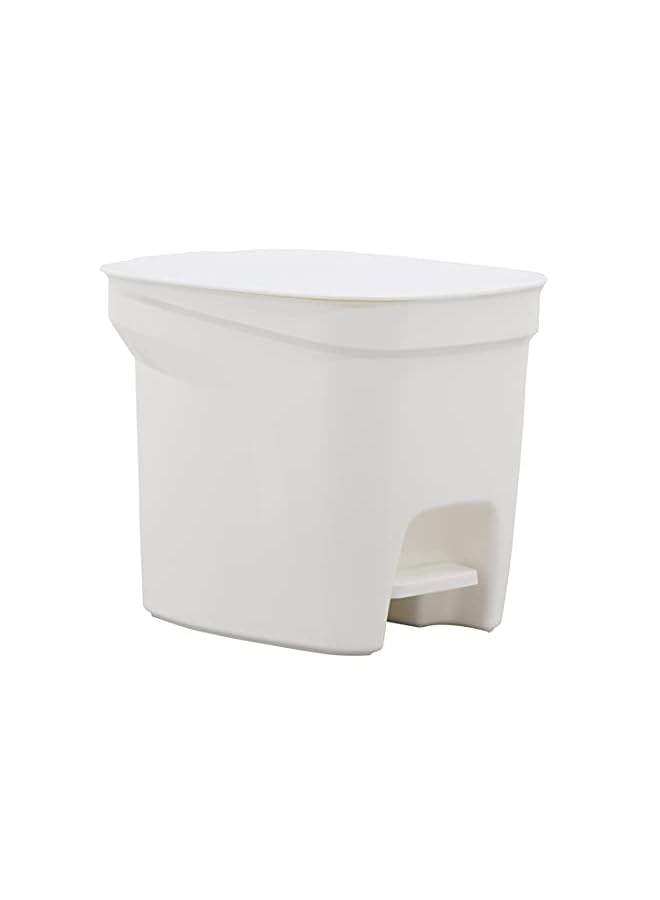 Raxoom Compact White Polypropylene Compact Trash Can with a Galvanized Steel Rod 7L - Image 2