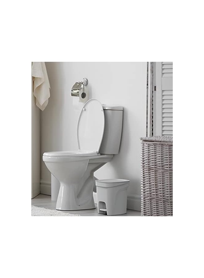 Raxoom Compact White Polypropylene Compact Trash Can with a Galvanized Steel Rod 7L - Image 3