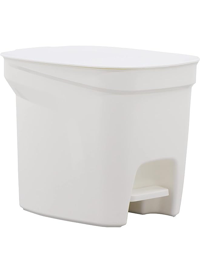 Raxoom Compact White Polypropylene Compact Trash Can with a Galvanized Steel Rod 7L - Image 1