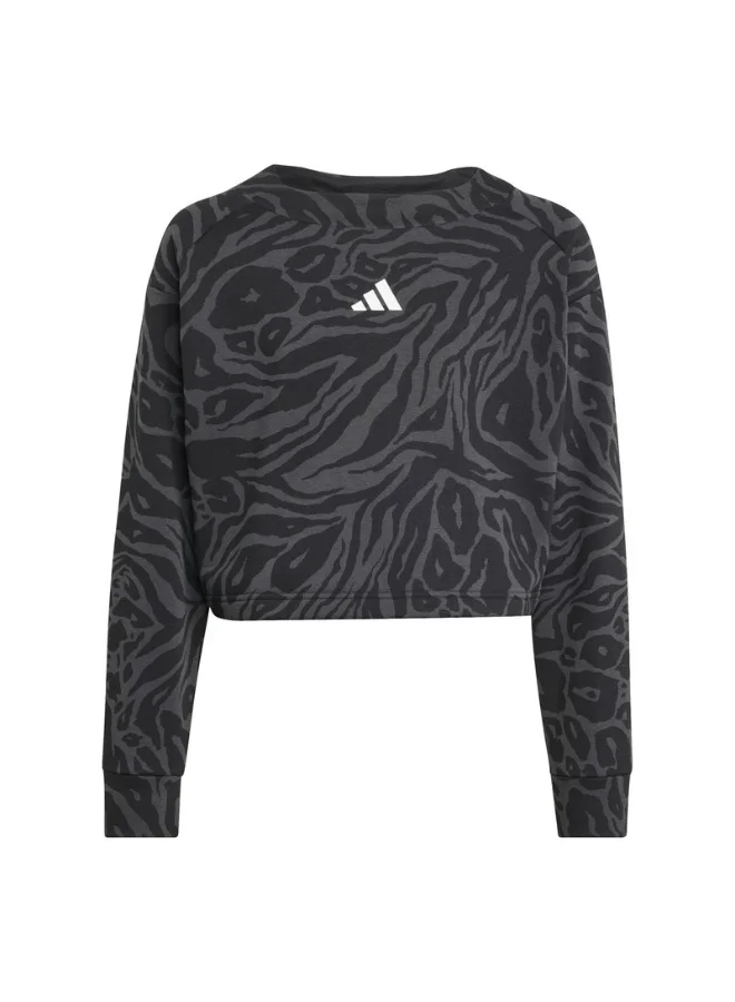 Adidas Adidas Jg Fi Aop Top Black Sweatshirt (Long Sleeve) Sweatshirts For Kids
