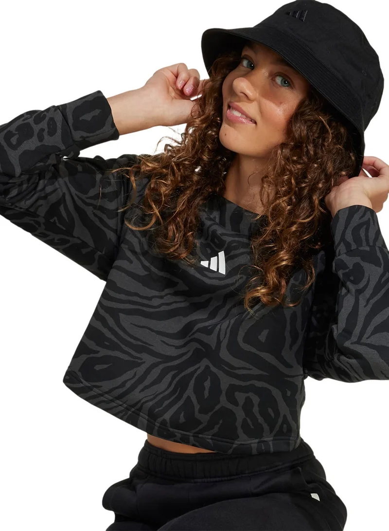 اديداس سويت شيرت أطفال أسود بأكمام طويلة