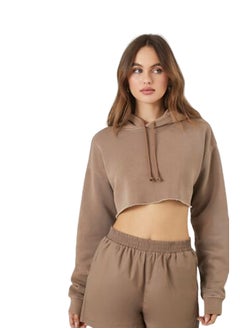 FOREVER 21 Fleece Cropped Hoodie  - Image 1