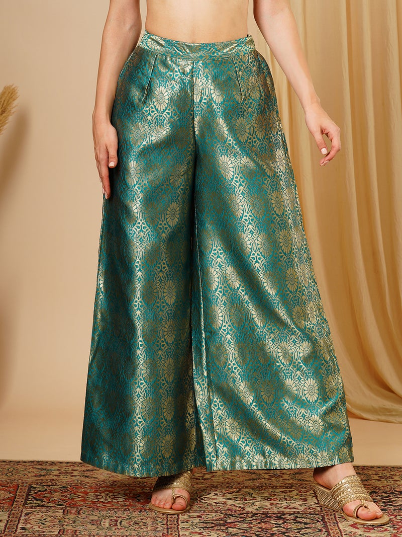 globus Globus Women Ethnic Motifs Printed Wide Leg Palazzos  - Image 1