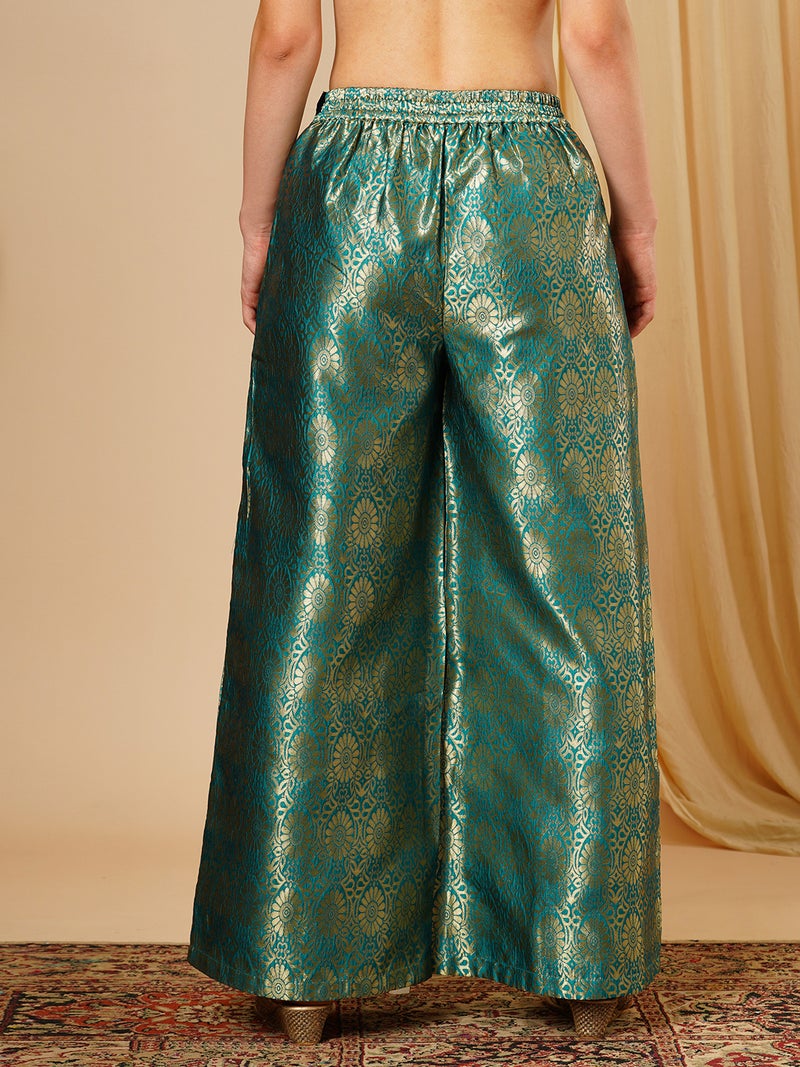 globus Globus Women Ethnic Motifs Printed Wide Leg Palazzos  - Image 4