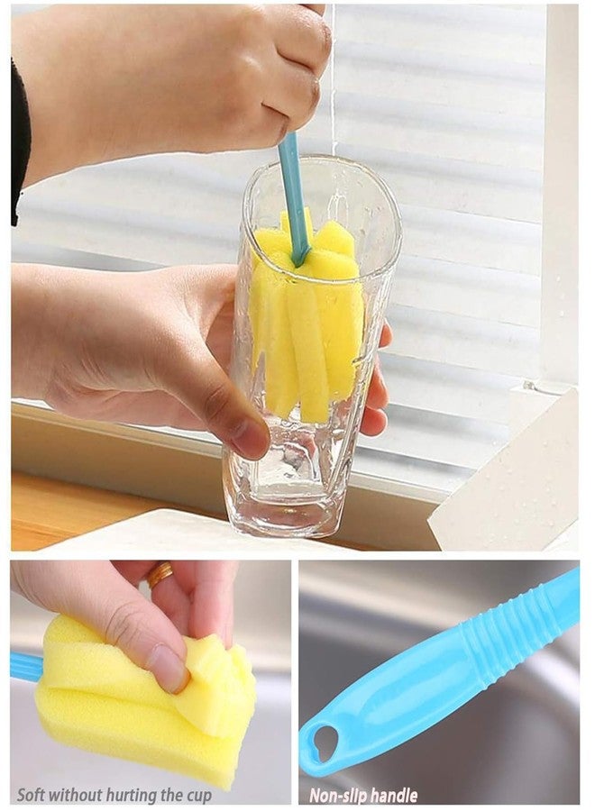 HUNCHA Baby Bottle Cleaner Brush, Durable Soft Sponge Brush, Non-Scratch & Odor Free | Clean Dishes, Water Bottles, Coffee Glasses Pot Milk Cup, Glasses, Household Messes, Multicolor, Pack of 5 - Image 3