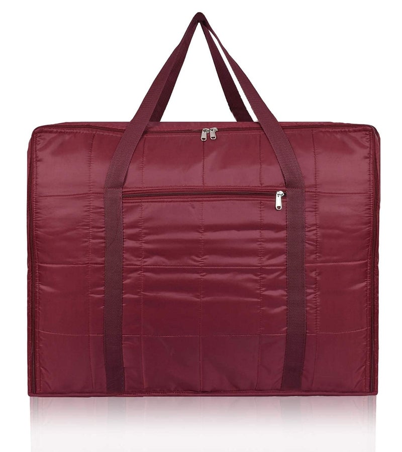 AARON INC® Parachute Jumbo Underbed Bag Clothes Storage Bag with Zipper Closure and Handle Moisture Proof Multi-purpose Toys, Blanket, Cloth Bag, Rectangular (Maroon, Pack of 1) - Image 1
