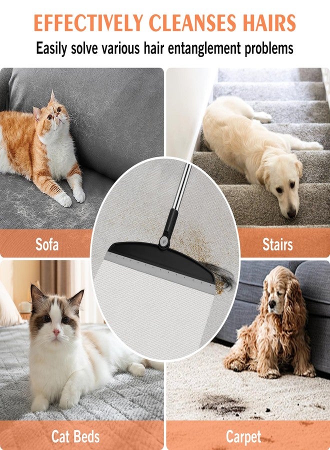 nacena Multifunction Magic Broom, 54 Inch Adjustable Long Handle Silicone Floor Squeegee Broom, Sweep and Scrape 2 in 1 Household Cleaning Brooms for Floor, Bathrooms, Showers, Tile, Pet Hair, Black Grey - Image 5