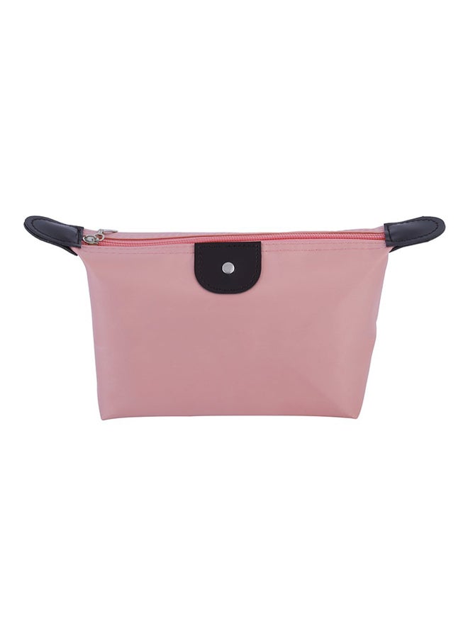 Zip Closure Waterproof Makeup Bag Light Pink