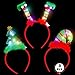 HOVACY 3 Pcs Light Up Christmas Headbands Chrstmas Flashing LED Lights Headband Tree Santa Hat Elf Hat Christmas Headwear Holiday Headpieces for Xmas Party Favors Costume Decor Supplies - Image 3