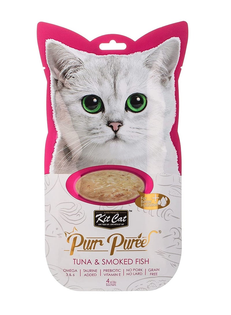 كيت كات بور هريس التونة والسمك المدخن معجون علاج القطط 4X15 جم