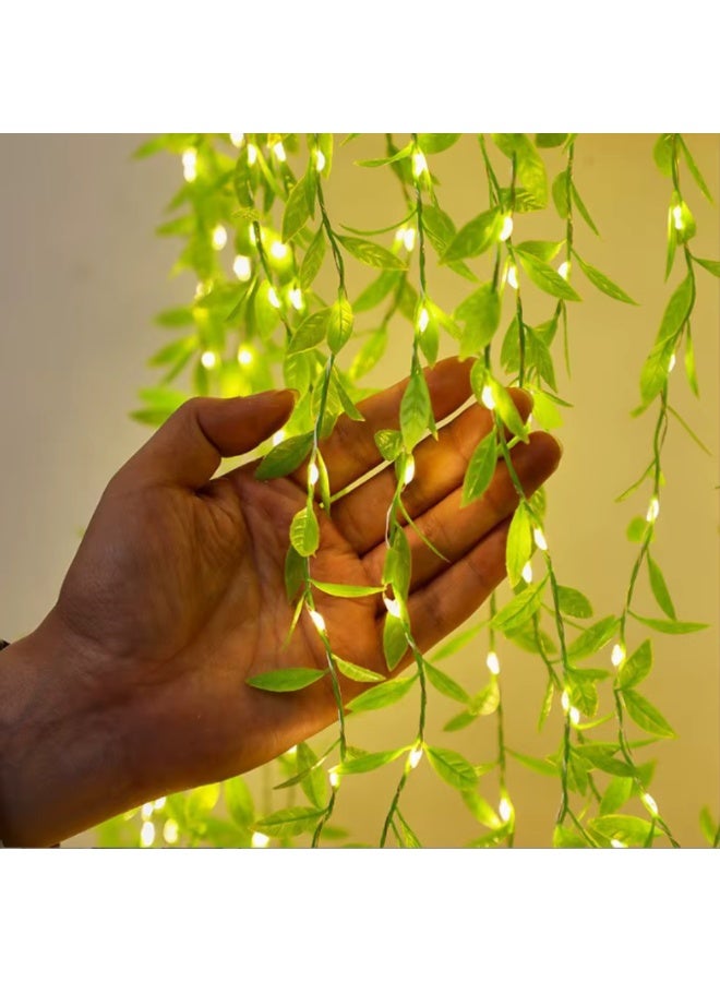 شريط إضاءة ليد خيطي، ستارة أوراق شجر واقعية، أضواء خرافية LED زخرفية ملونة لغرفة النوم/المنزل/المهرجانات/الزفاف/الحفلات، ديكور خارجي وداخلي ملون - Image 1