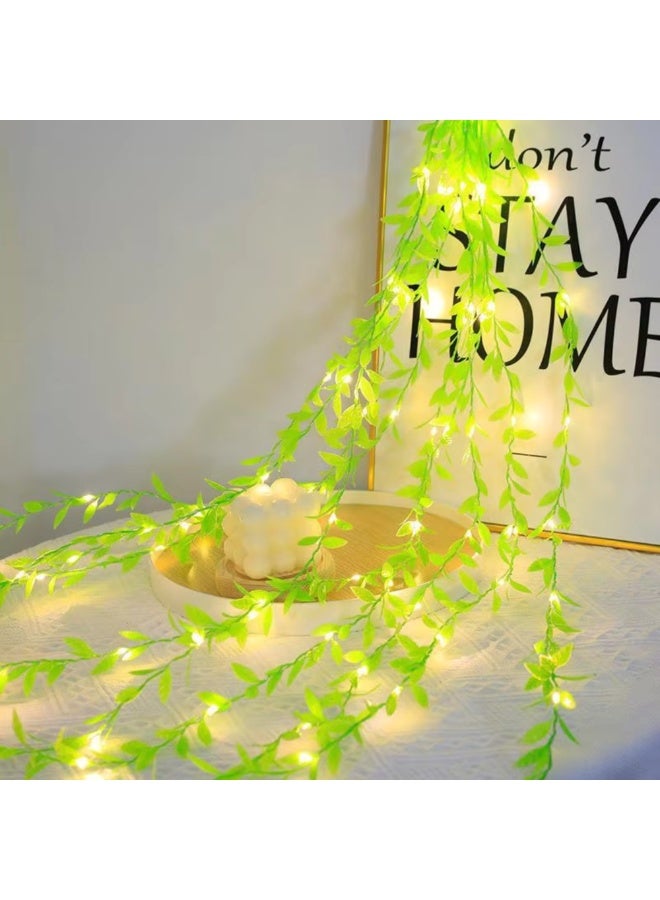 شريط إضاءة ليد خيطي، ستارة أوراق شجر واقعية، أضواء خرافية LED زخرفية ملونة لغرفة النوم/المنزل/المهرجانات/الزفاف/الحفلات، ديكور خارجي وداخلي ملون - Image 4