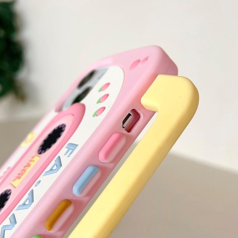 QoKcoahn حافظة متوافقة مع iPhone 13، غطاء كرتوني لطيف ثلاثي الأبعاد كاواي مضحك لخنزير الماء ينفخ الفقاعات للنساء والفتيات، حماية من السقوط من السيليكون الجل الناعم - Image 3