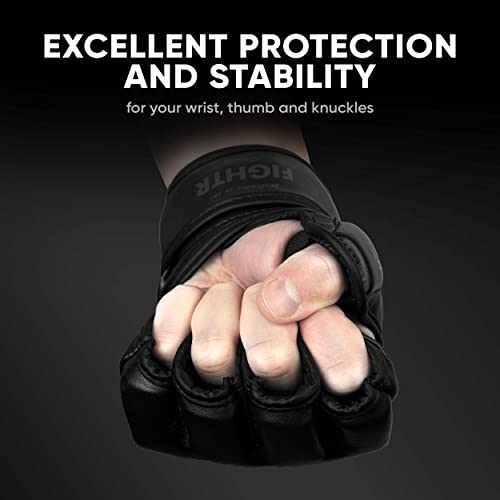 FIGHTR® Pro MMA Gloves for Grappling Sparring Training, Kickboxing Martial Arts Muay Thai Punching Bag Mitt Training Boxing for Men and Women - Image 3