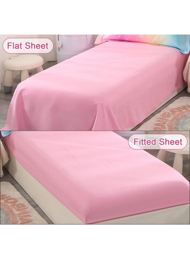 Wowelife 4 Piece Toddler Bedding Sets for Girls Pink Toddler Girl Bedding Set Toddler Bed Sets for Girls Stars Princess Comforter Set with Comforter, Flat Sheet, Fitted Sheet, Pillowcase, Pink - Image 3