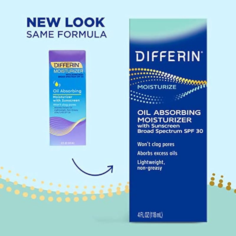 differin Sunscreen for Face by the makers of Differin Gel, Oil Absorbing Moisturizer with SPF 30, Gentle Skin Care for Acne Prone Sensitive Skin, 4 oz - Image 2