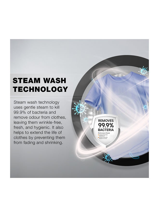 Nikai 7KG 16 Programs Front Load Washer, Steam Wash, 4 Star Energy Saving, Fully Automatic Washing Machine, Digital LCD Display, Child Lock, Automatic Balancing for Stable & Noise-Free Performance – 7 kg 137 kW NWM701FN9S Silver - Image 3