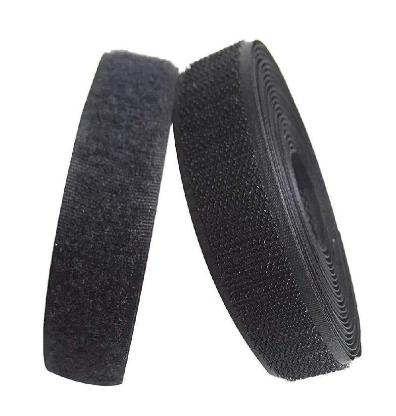 SSKR 0.75 Inch Size Hook and Loop Fastener Non Adhesive Tape 5 Metres (Black) for Home School Office Use, Stationery, Household Purposes. - Image 1