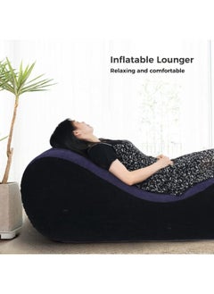 Generic Inflatable Couch Air Sofa Portable: S-Shape Inflatable Bed with Household Inflatable Lounge Chair with Household Air Pump Multi-Function Inflate Deck Chair for Living Room  - Image 4