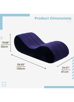 Generic Inflatable Couch Air Sofa Portable: S-Shape Inflatable Bed with Household Inflatable Lounge Chair with Household Air Pump Multi-Function Inflate Deck Chair for Living Room  - Image 2