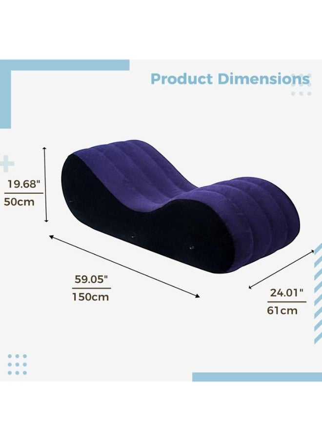 Generic Inflatable Couch Air Sofa Portable: S-Shape Inflatable Bed with Household Inflatable Lounge Chair with Household Air Pump Multi-Function Inflate Deck Chair for Living Room  - Image 2
