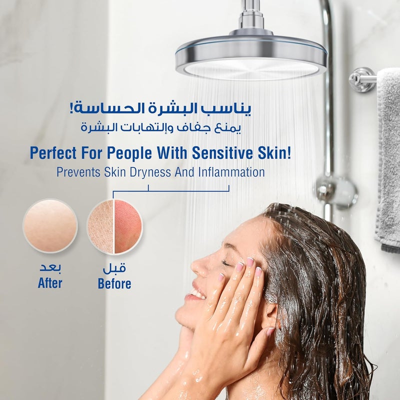 Ionic Shower Head and Shower Filter - Rain Shower - Removes Chlorine and Harmful Pollutants - Prevent Hair Loss & Moisturize Your Skin, Chrome - Image 2