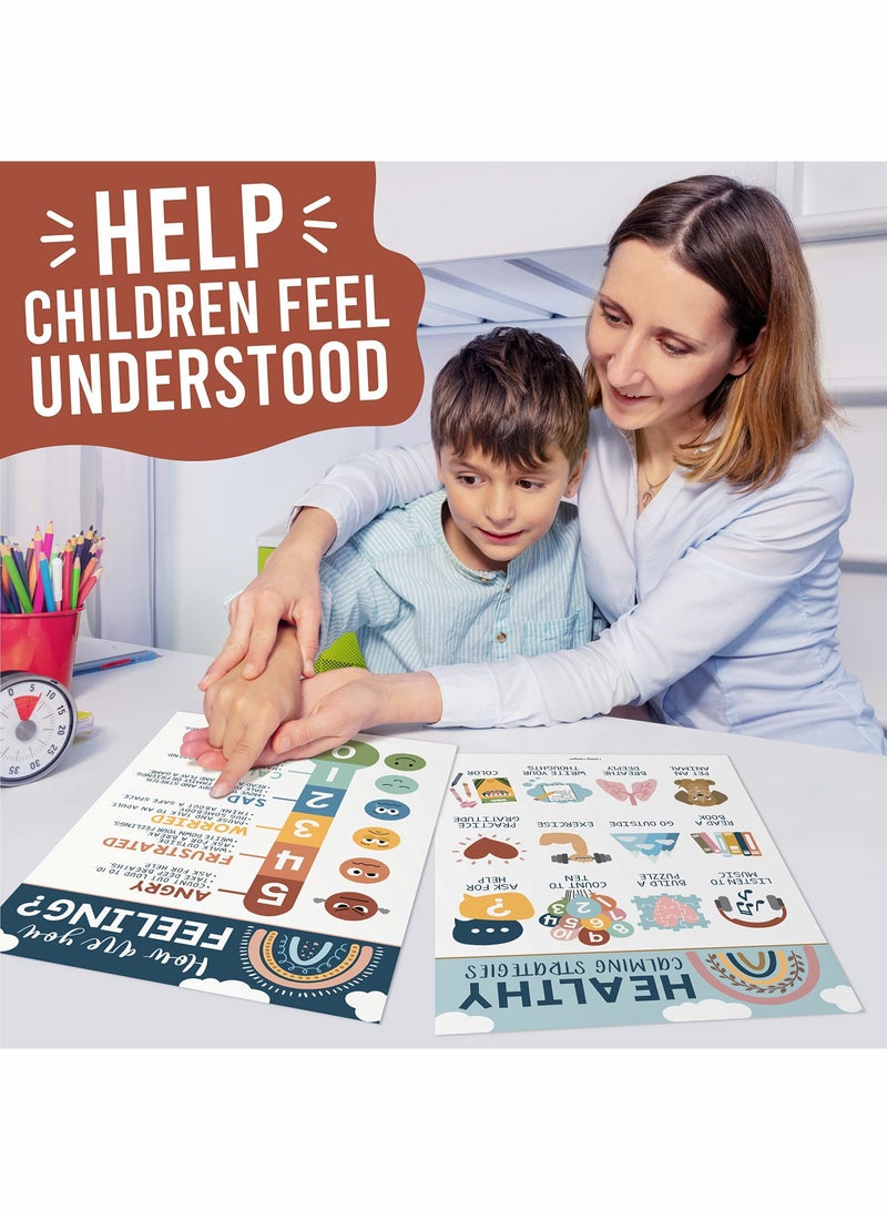 4 Colorful Feelings Chart For Kids Learning Posters Walls - List Of Poster Educational Classroom Decorations, Periodic Table Emotions School Counselors  - Image 5