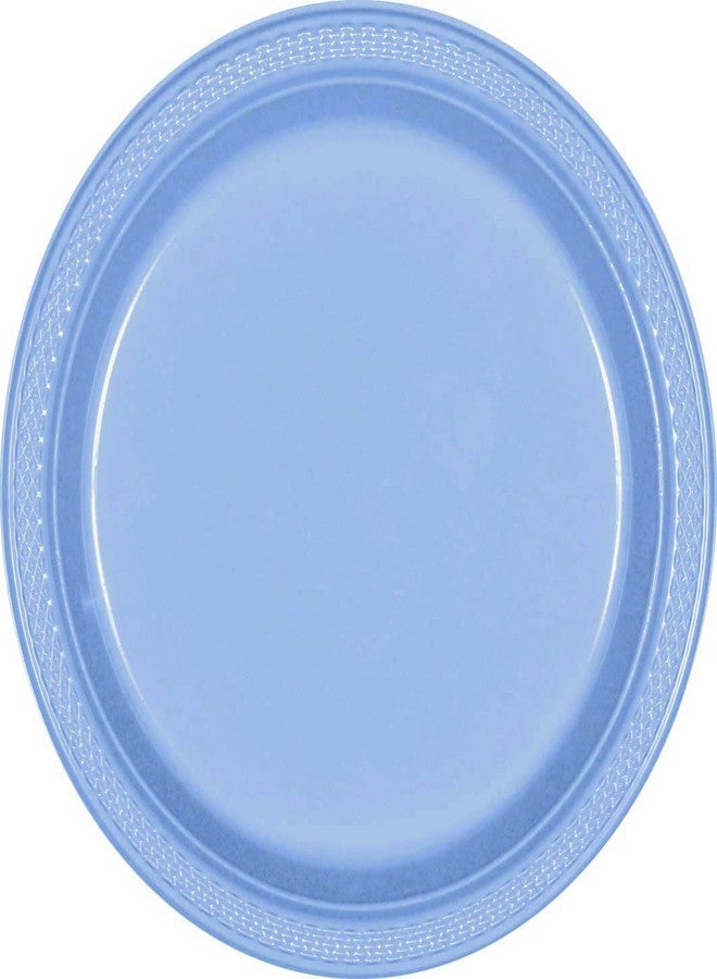 Amscan Vibrant Round Pastel Blue Plastic Plates - 7" (Pack of 20) - Premium Quality Design, Ideal for Any Event or Party