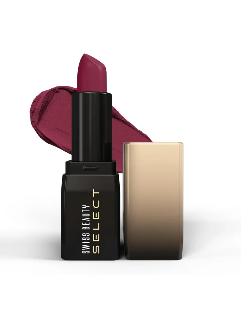 سويس بيوتي Swiss Beauty Select Dare To Matte Creamy Lipstick | with Velvety matte finish | Long Lasting Stay | with Vitamin E | Shade- Vivid Maroon, 3.8g |