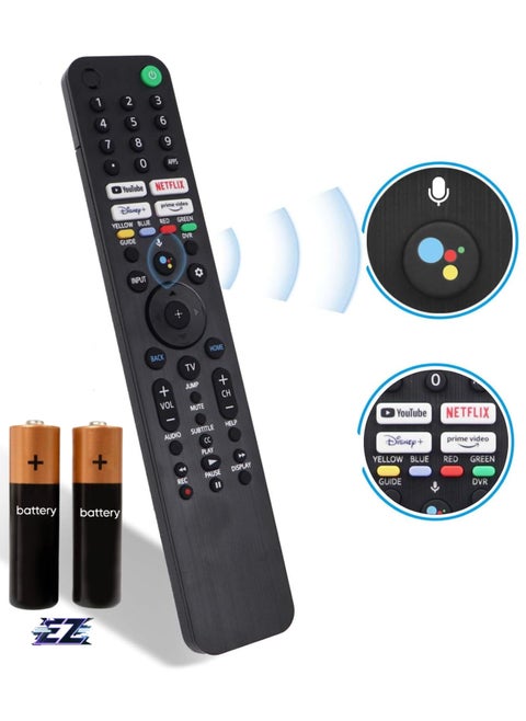 Voice Remote Control RMF-TX520U for All Sony Bravia/Sony Smart TV, Replacement Remote Control RMF-TX520U for Sony XBR/KD/XR Series X80J, X85J, X90J, A80J, X80CJ etc, 1 Year Full Warranty with battery