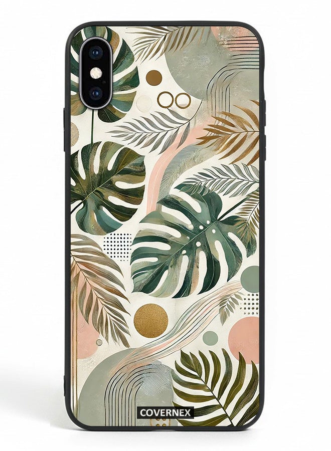 Covernex Apple iPhone X Protective Case Cover Printed Featuring Tropical Monstera - Image 2