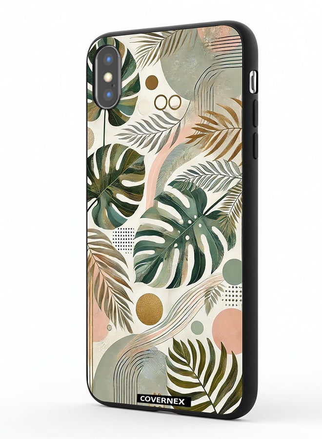 Covernex Apple iPhone X Protective Case Cover Printed Featuring Tropical Monstera - Image 1