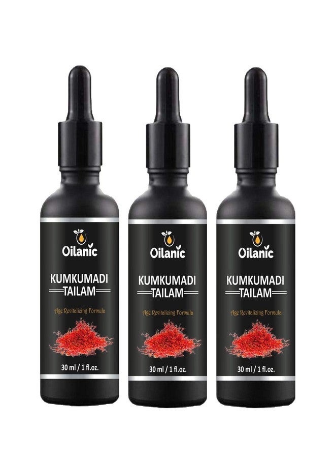 Oilanic Pure Ayurvedic Kumkumadi Tailam for Face (Pack of 3, 30 ml)|Kumkumadi Oil for Glowing Skin kumkumadi Tailam Face Oil Natural Face Oil for Dark Spots Face Serum for Glowing Skin, Anti-Aging| - Image 1
