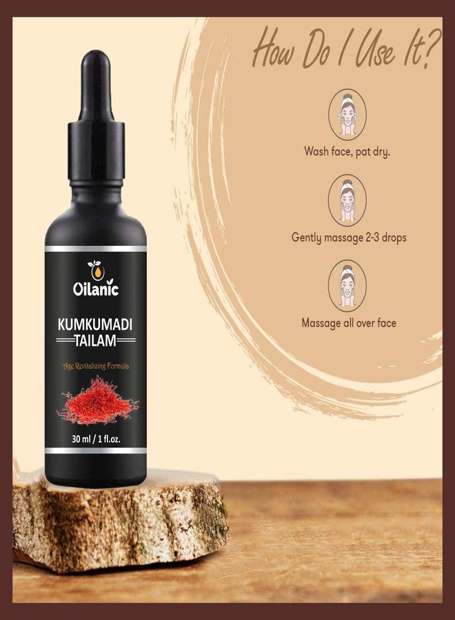 Oilanic Pure Ayurvedic Kumkumadi Tailam for Face (Pack of 3, 30 ml)|Kumkumadi Oil for Glowing Skin kumkumadi Tailam Face Oil Natural Face Oil for Dark Spots Face Serum for Glowing Skin, Anti-Aging| - Image 2