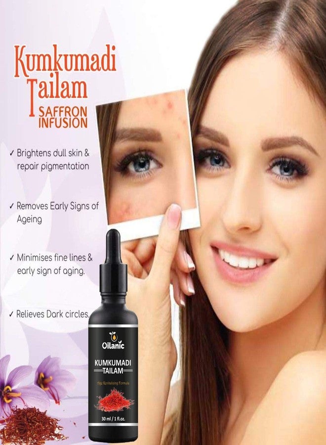 Oilanic Pure Ayurvedic Kumkumadi Tailam for Face (Pack of 3, 30 ml)|Kumkumadi Oil for Glowing Skin kumkumadi Tailam Face Oil Natural Face Oil for Dark Spots Face Serum for Glowing Skin, Anti-Aging| - Image 5