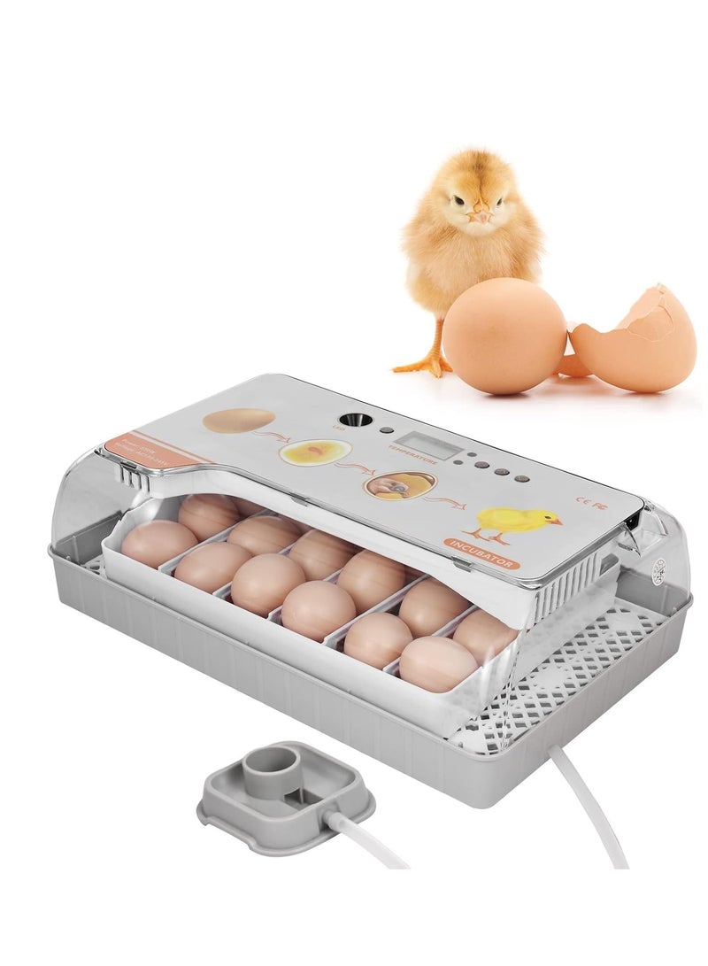Generic Goreem Digital Egg Incubator 20 Eggs Poultry Hatcher with Auto Egg Turning Temperature Control LED Light Temperature Humidity Alarm Incubator for Chicken Ducks Bds Eggs  - Image 1
