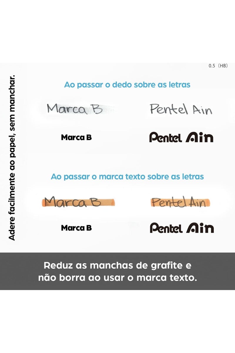 Pentel عبوة أقلام آين للرصاص للاقلام الميكانيكية | 0.5 مم | HB | 40 قطعة - Image 2