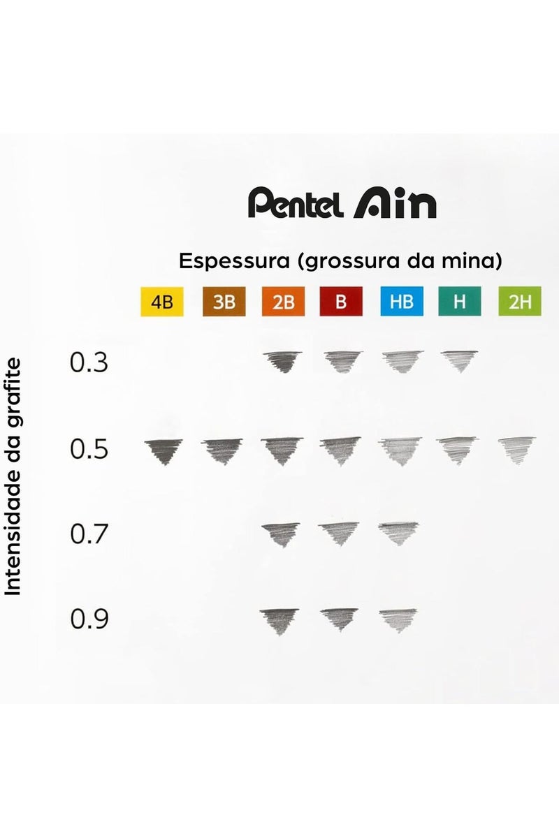 Pentel عبوة أقلام آين للرصاص للاقلام الميكانيكية | 0.5 مم | HB | 40 قطعة - Image 5