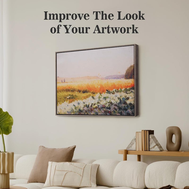 Akfado Canvas Frame for 16x20 Art Prints Oil Paintings, DIY Metal Floater Frames with 1.5" Deep for Landscape Portraits, Horizontal or Vertical Display, Modern Wall Decor, No Glass & Back (Dark Brown) - Image 5