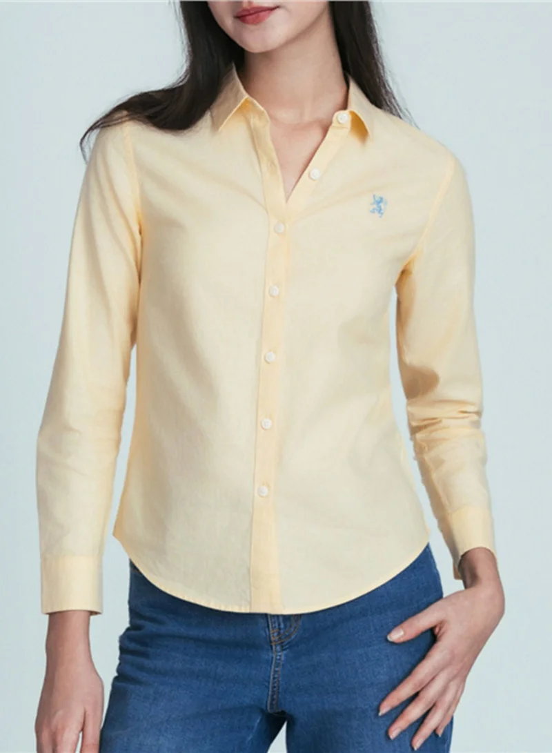 GIORDANO  Women’s Slim Oxford Shirt with Embroidery for Women | Best Price UAE