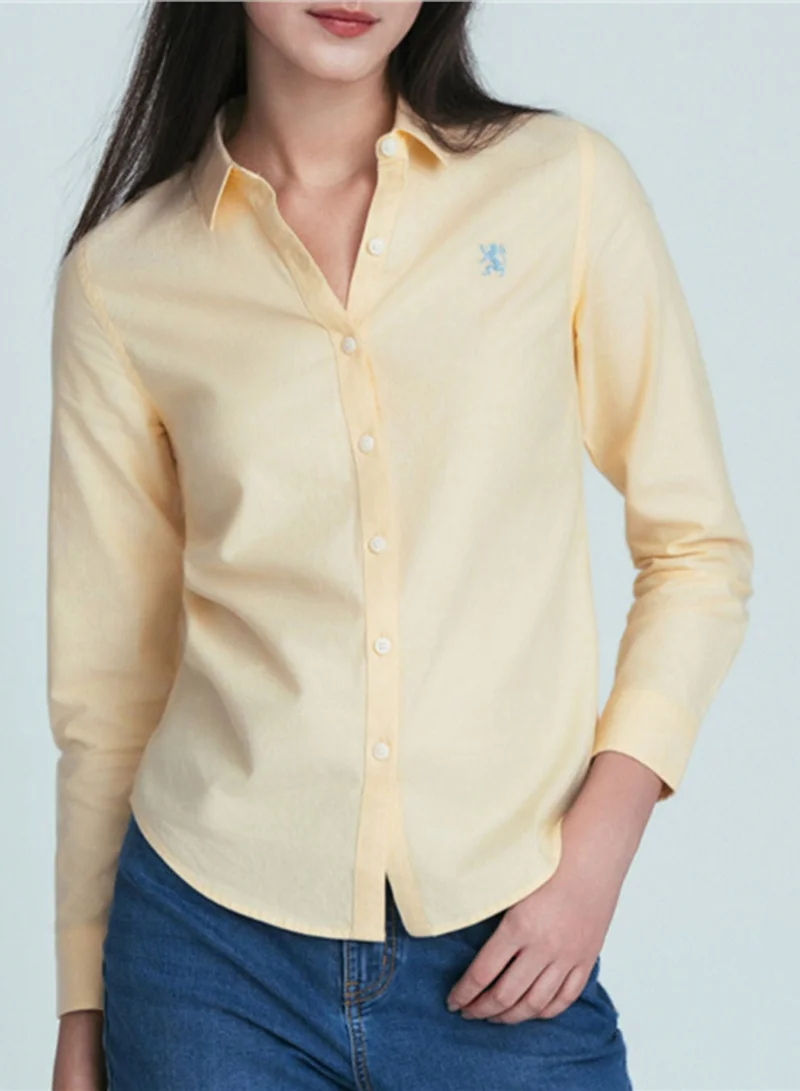 GIORDANO  Women’s Slim Oxford Shirt with Embroidery for Women | Best Price UAE